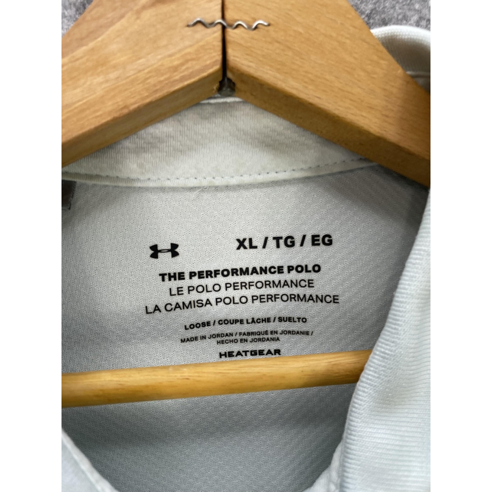 Under Armour Performance Polo Shirt Mens XL Light blue HeatGear Golf Loose Fit - Picture 4 of 11